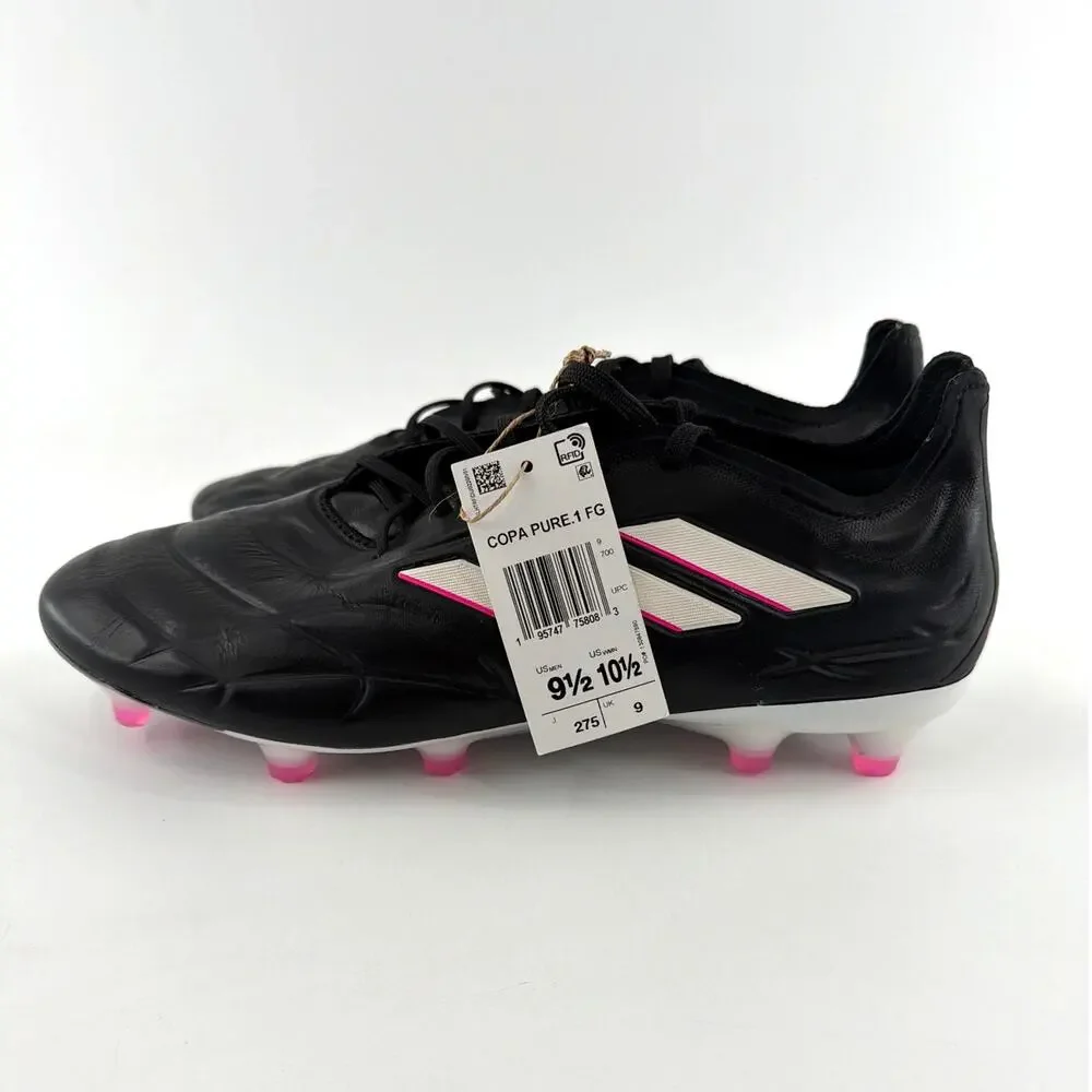 Adidas Unisex Core Black Pink 2 Copa Pure.1 Firm Ground Boots Size M 9.5 W 10.5